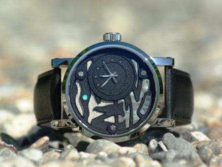 Montre mécanique ALB 200 - Promenade à Etretat - Série limitée - Montre de collection - Bijouterie - Cadran Argent - Opale - Impression 3D métal